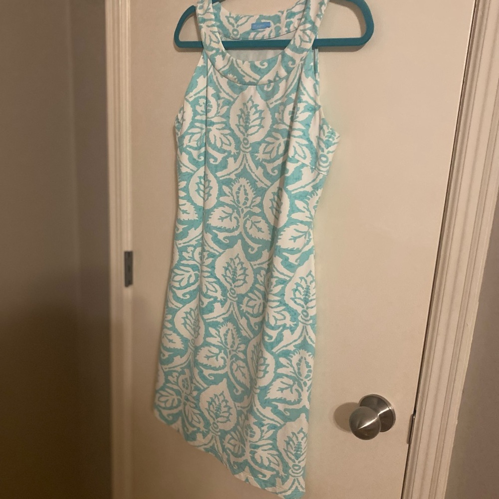 J. McLaughlin Turquoise and White Floral Dress - Picture 3 of 9